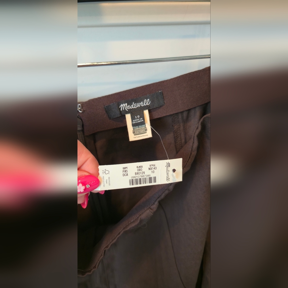 Madewell Paneled Midi Skirt in Cotton-Blend Twill #101 - Picture 10 of 11